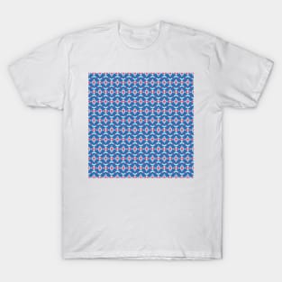 Vintage motif Blue and Pink Pattern T-Shirt